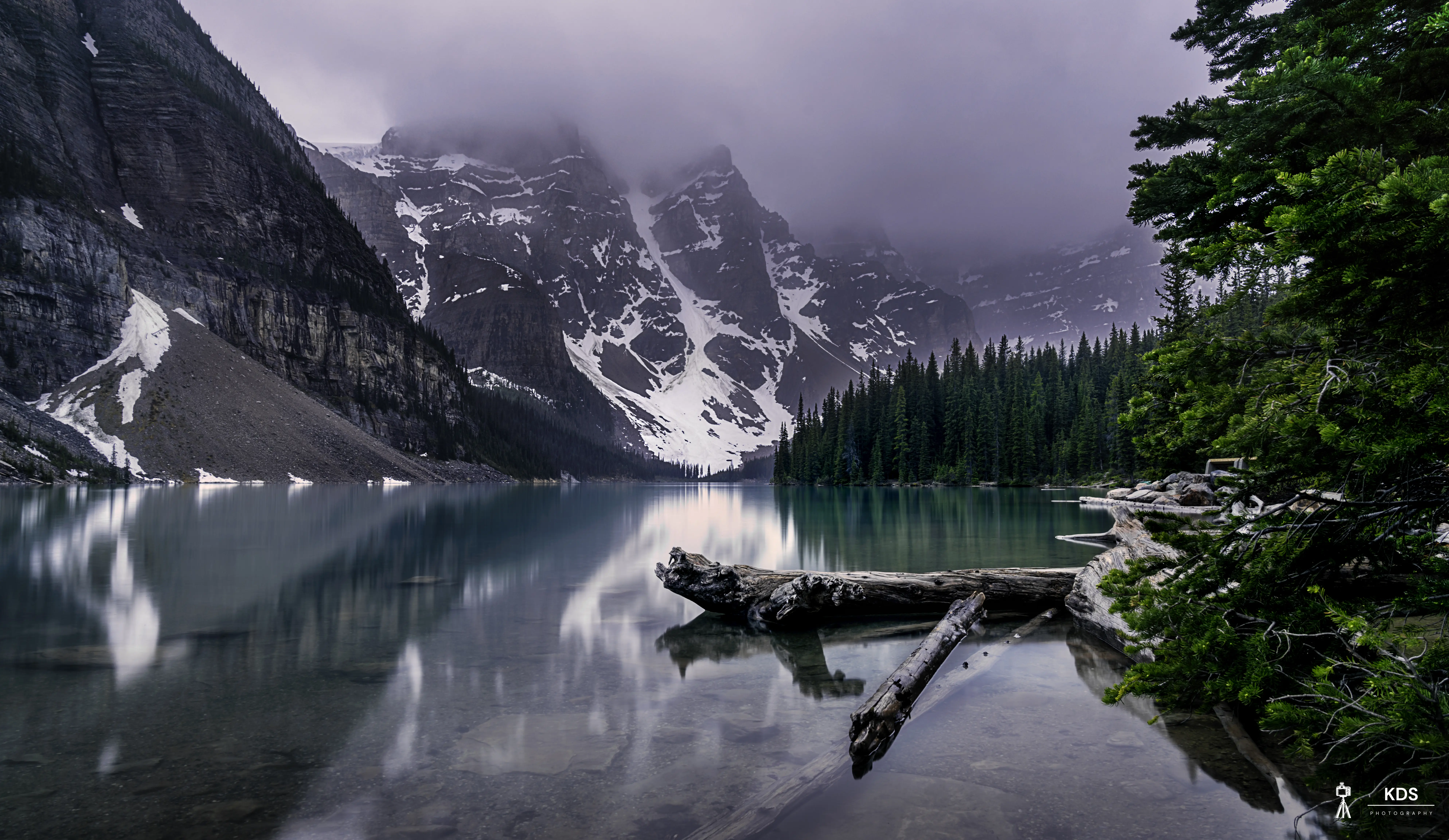 Whispers of Stillness of Morraine Lake Rain Lower Viewpoint
